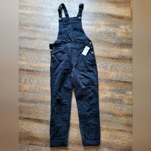 NWT, Old Navy black denim, low back overalls, size 8 Tall